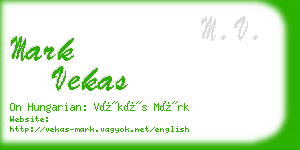 mark vekas business card